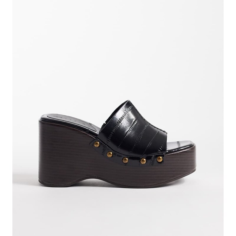 ASOS DESIGN Wide Fit Tara wedges in black