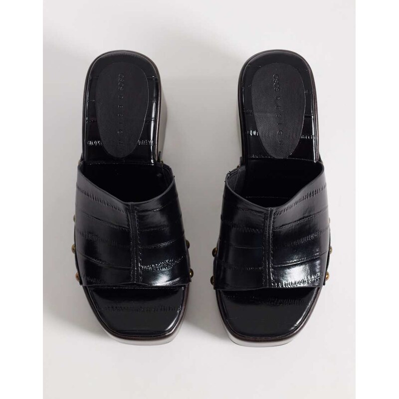 ASOS DESIGN Wide Fit Tara wedges in black
