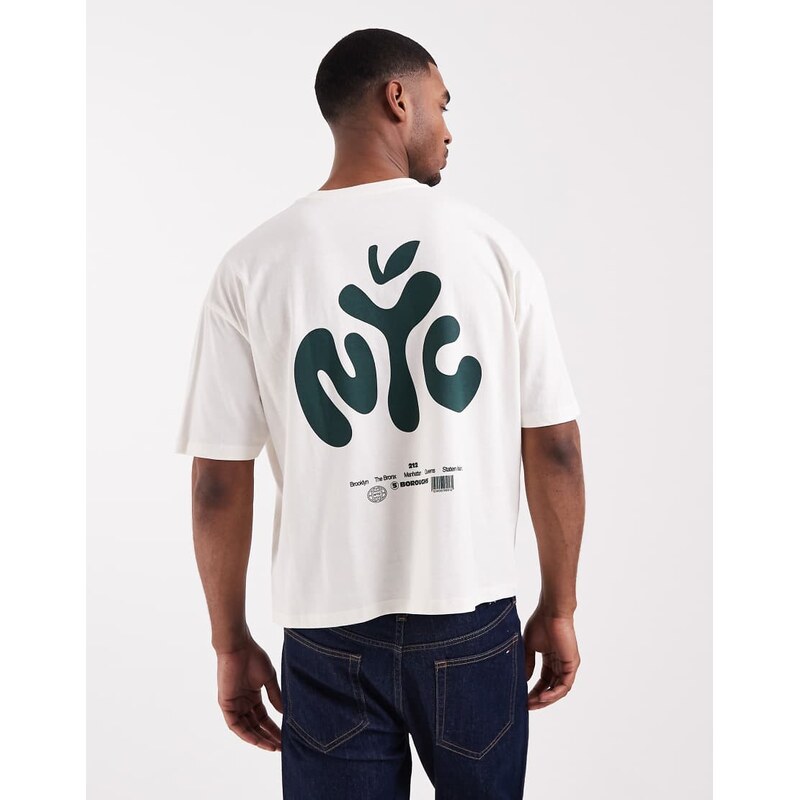 ASOS DESIGN boxy oversized t-shirt with NYC bubble text print in