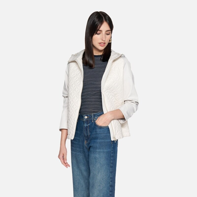 Bílá dámská parka Geox Spherica 114204775
