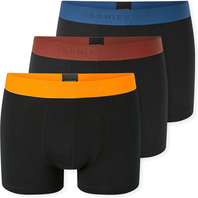 SCHIESSER Boxerky modrá / oranžová / oxid / černá