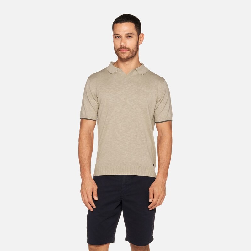 GEOX Béžový pánský polokoš Knit