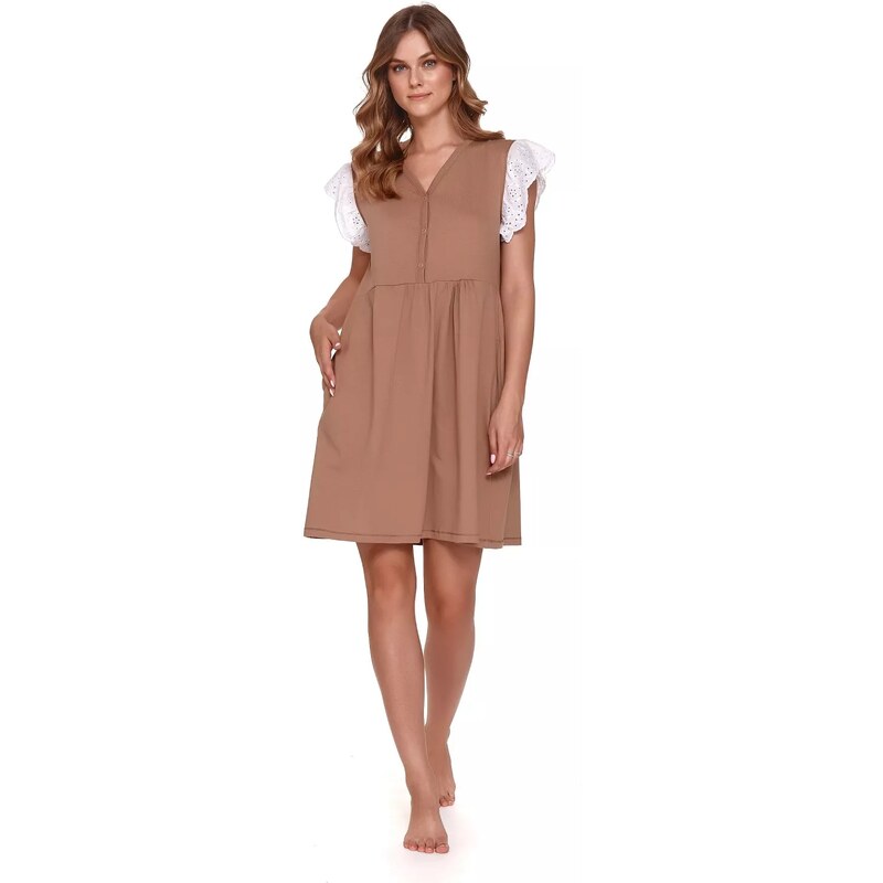 Doctornap Dámská těhotenská noční košile 9903 brown 102298692
