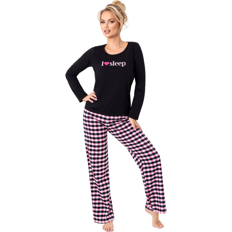 Donna Dámské pyžamo Sleep long black 108996815