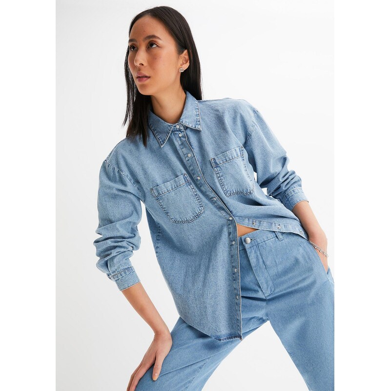 bonprix Oversized džínová košile modrá Žena 115135989