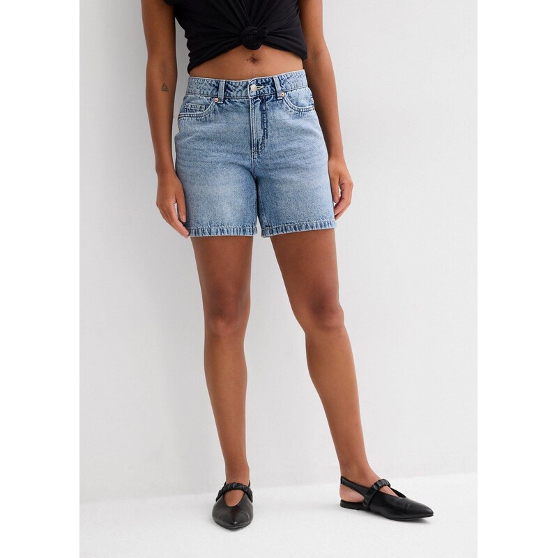 bonprix Džínové šortky, Mid Waist modrá Žena