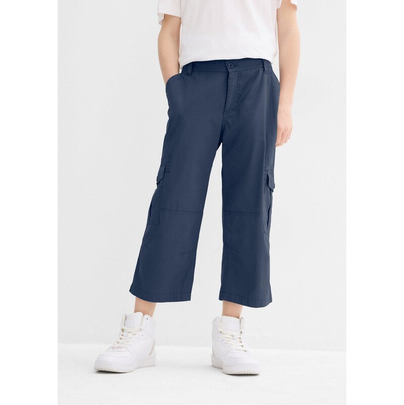 bonprix 3/4 kalhoty z čisté bavlny, Loose Fit modrá Chlapci 114211567