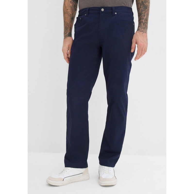 bonprix Strečové kalhoty Relaxed Fit, Straight, s pružným pasem