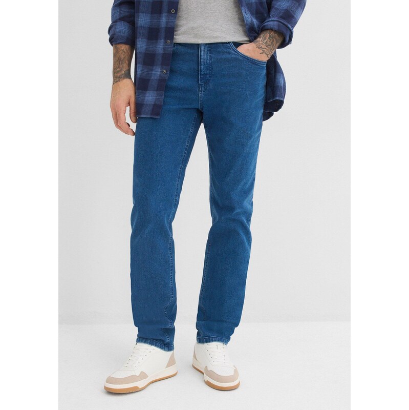 bonprix Strečové džíny Classic Fit, Tapered modrá Muž