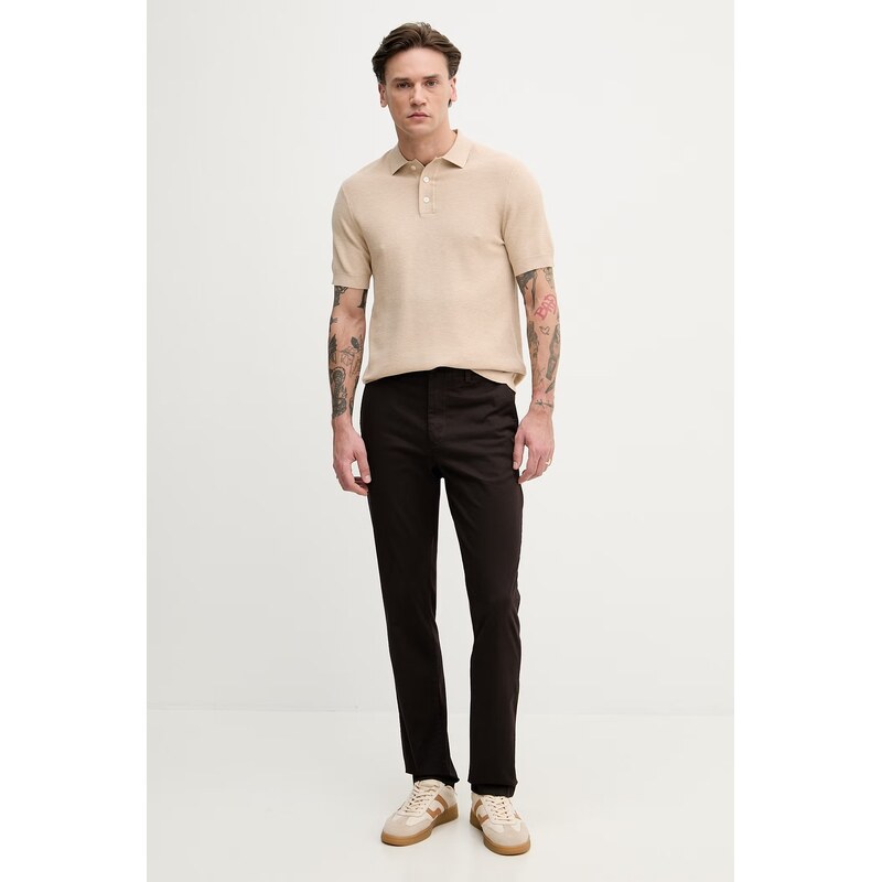 Lacoste regular fit kalhoty pánské bavlněné s elastanem