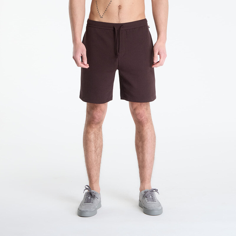Šortky Hugo Boss Pyjama Shorts With Embroidered Logo Dark Brown