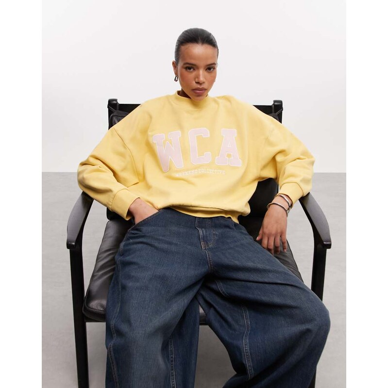 ASOS Weekend Collective Weekend Collective oversized sweatshirt with 114215832