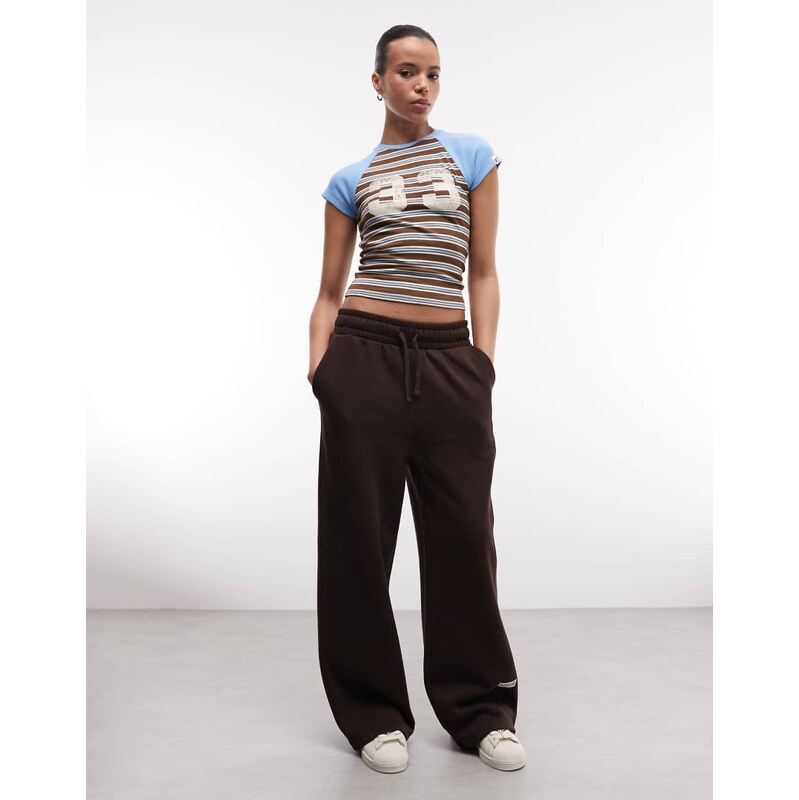 COLLUSION short sleeve raglan sporty tee in blue stripe-Multi