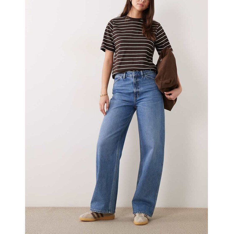 Mango Blues 100% cotton barrel jean in blue