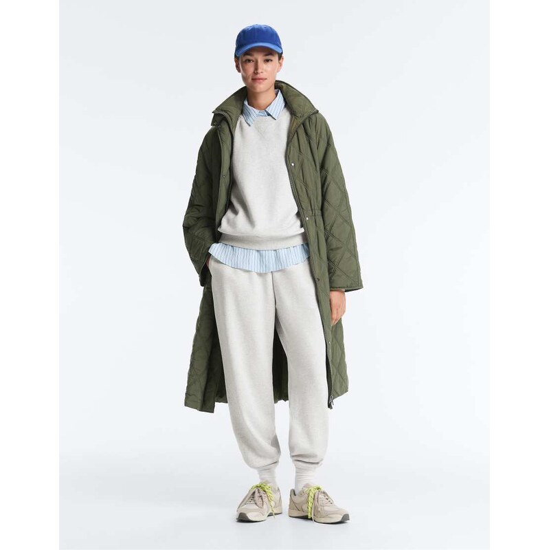 OYSHO Cotton jogger trousers in pale grey 114215930