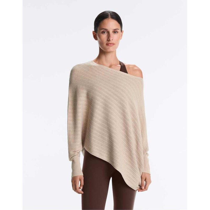 OYSHO Knit rib cape jumper in sand-Neutral 114215937