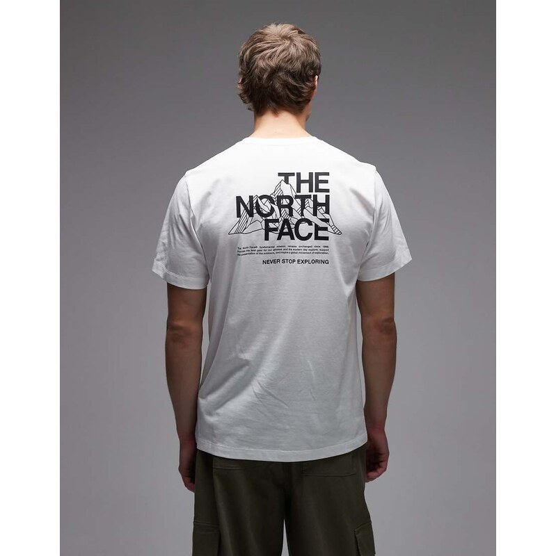 The North Face Mountain Sketch backprint t-shirt in white