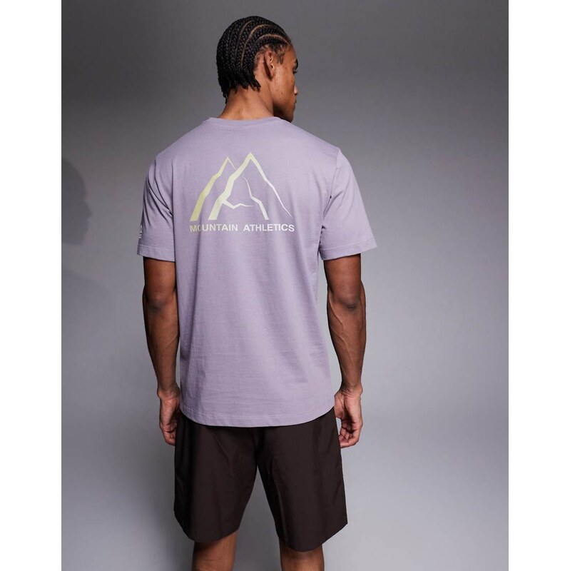 The North Face Mountain Athletics backprint t-shirt in grey