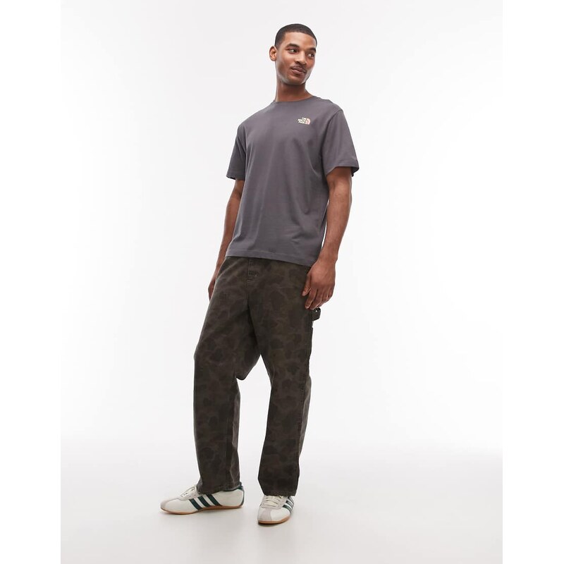 The North Face Bubble logo backprint t-shirt in dark grey