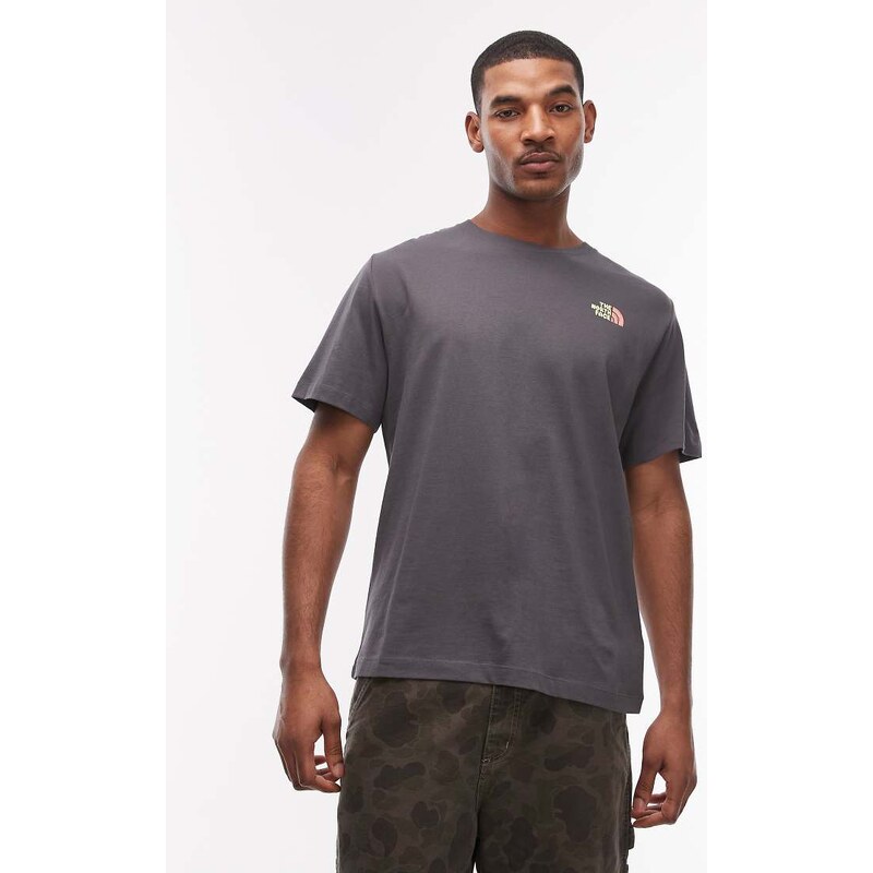The North Face Bubble logo backprint t-shirt in dark grey