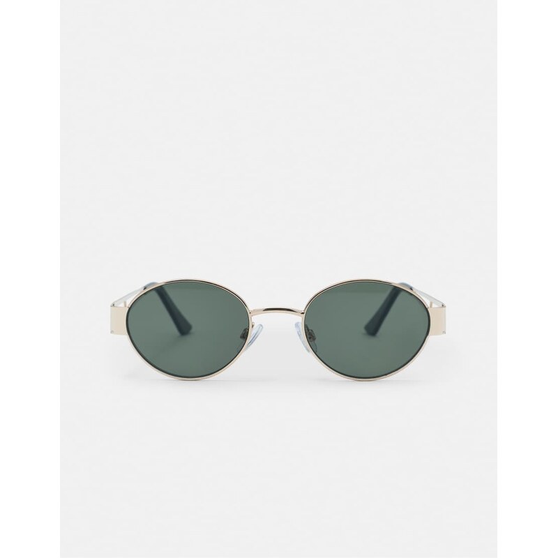 Pull&Bear Metallic oval sunglasses in gold