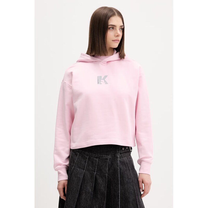 Karl Lagerfeld Jeans mikina s kapucí dámská bavlněná