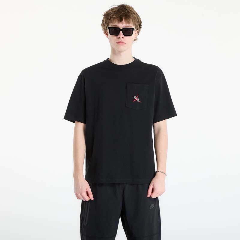 Tričko Jordan Mens T-Shirt Black/ Gym Red M