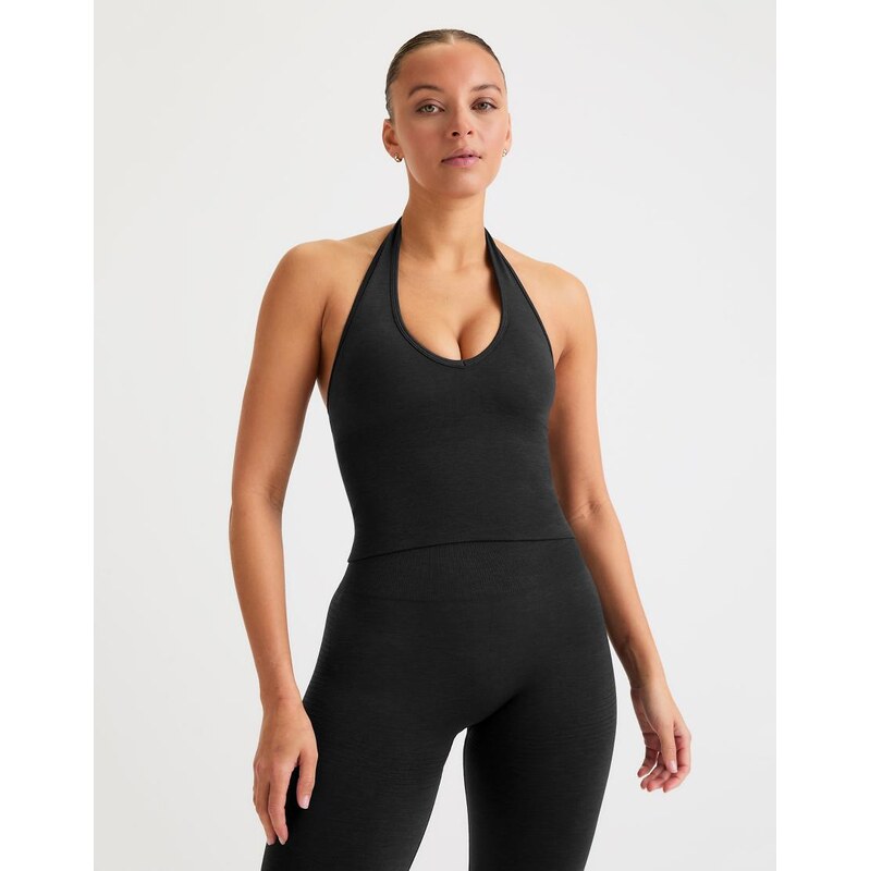 TALA Sculpt Seamless halter tank in black marl 114240797