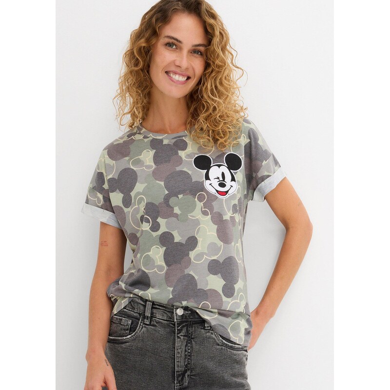 bonprix Triko s výšivkou Mickey Mouse zelená Žena