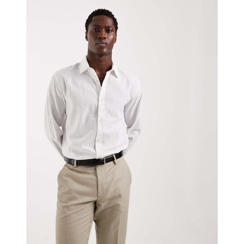 Jack & Jones linen blend shirt in white