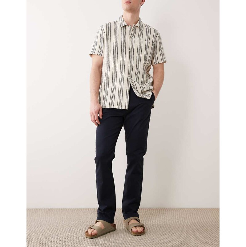 Threadbare slim fit chino trousers in navy