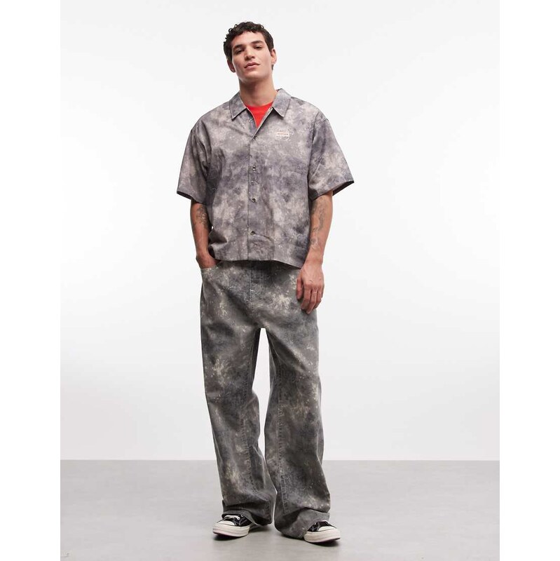 True Religion Vinny baggy jean co-ord in tie dye camo-Multi