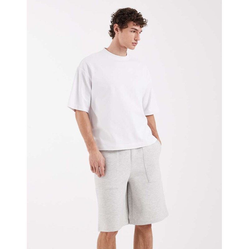 ASOS DESIGN heavyweight scuba-style fabric loose jorts in ice