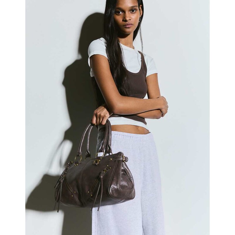 Bershka Zip bag in brown