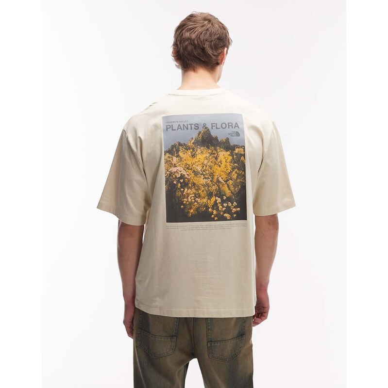 The North Face Plant and Flora backprint oversized t-shirt in beige-Neutral