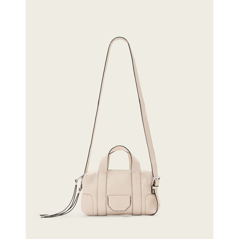 AllSaints Ares G compact crossbody bag in sahara white 114377593