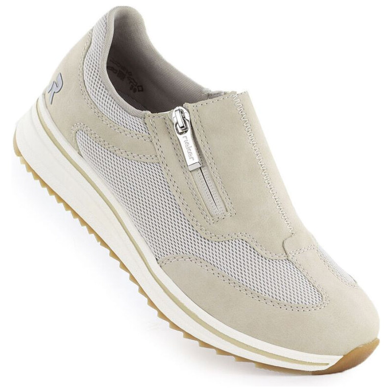 Béžová zvýšená dámská polobotka Rieker L5854-62 114220018