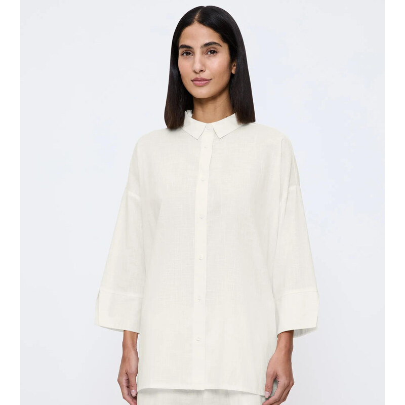 Summer Wear Boyfriend Shirt - SILK WHITE - TRIUMPH SILK WHITE - 114299764