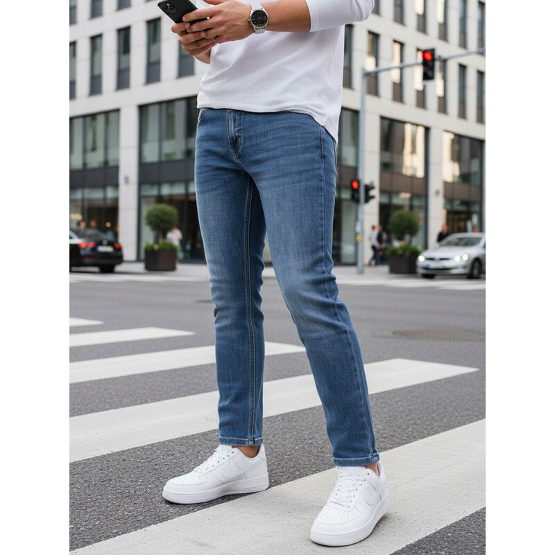 Pánské modré džíny slim fit FashionStreet UX4475