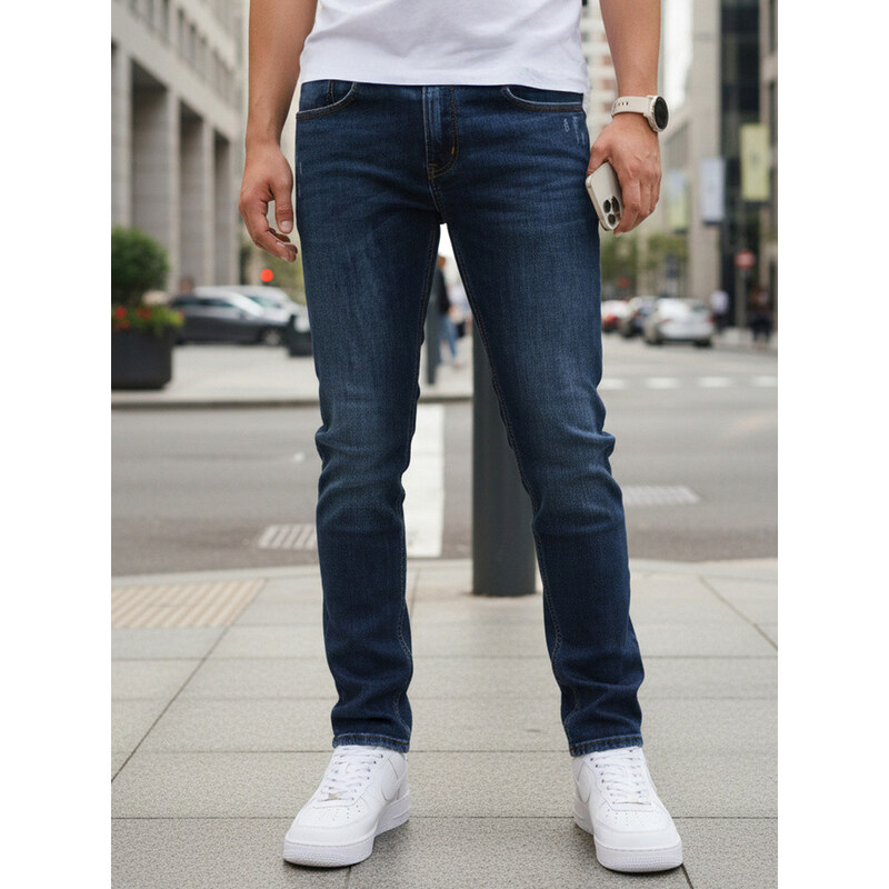 Pánské džíny slim fit navy blue FashionStreet UX4479