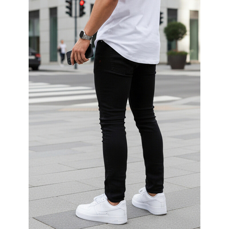 Spodnie jeansowe męskie slim fit czarne model 22022570 -