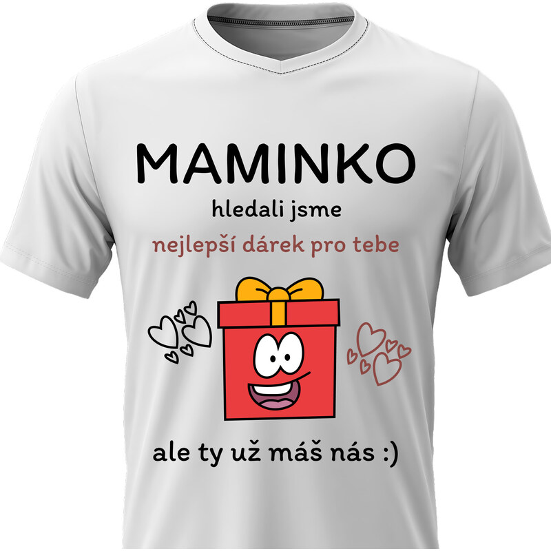 Dámské bavlněné tričko s potiskem - NEJLEPŠÍ DÁREK PRO MAMINKU -