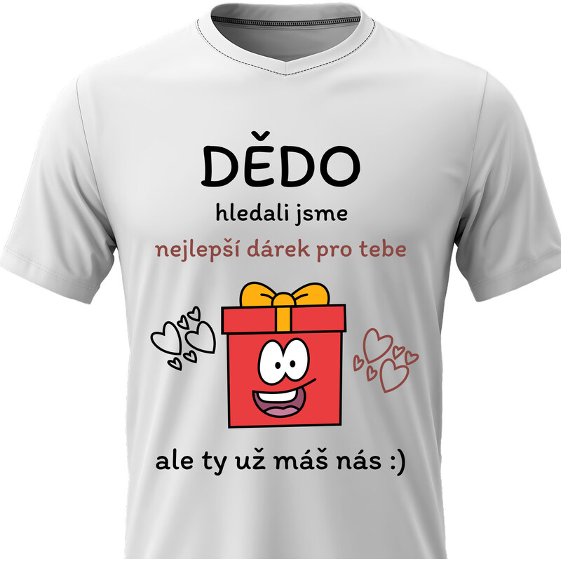 Pánské bavlněné tričko s potiskem - NEJLEPŠÍ DÁREK PRO DĚDU -