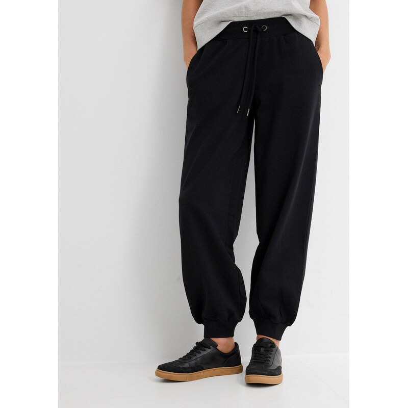 bonprix Joggingové kalhoty s elastickým pasem černá Žena 114424410