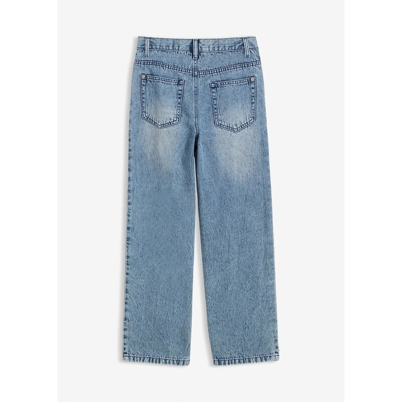 bonprix Džíny Loose Fit s nastavitelným pasem, Straight modrá