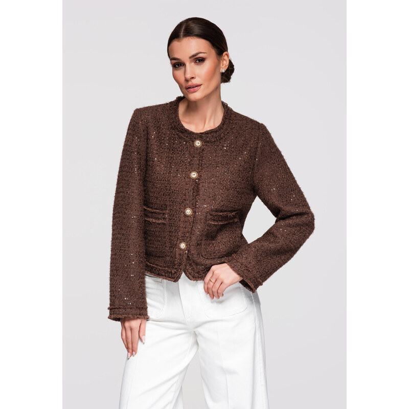 Edoti Dámská krátká chanel bunda OW-BLZB-0102