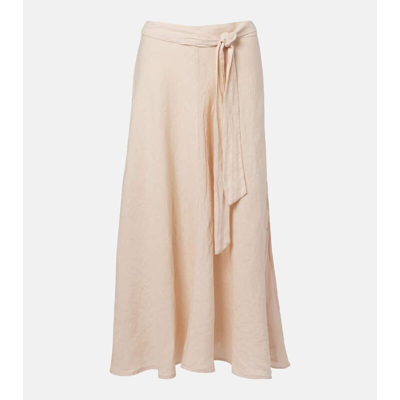 Velvet Malina linen midi skirt