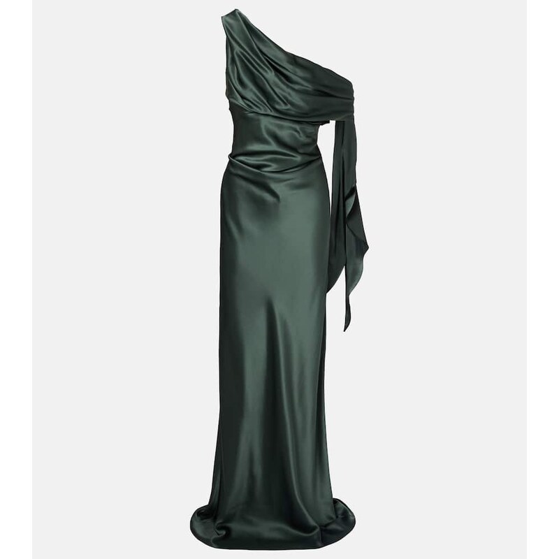The Sei Draped asymmetric silk satin gown