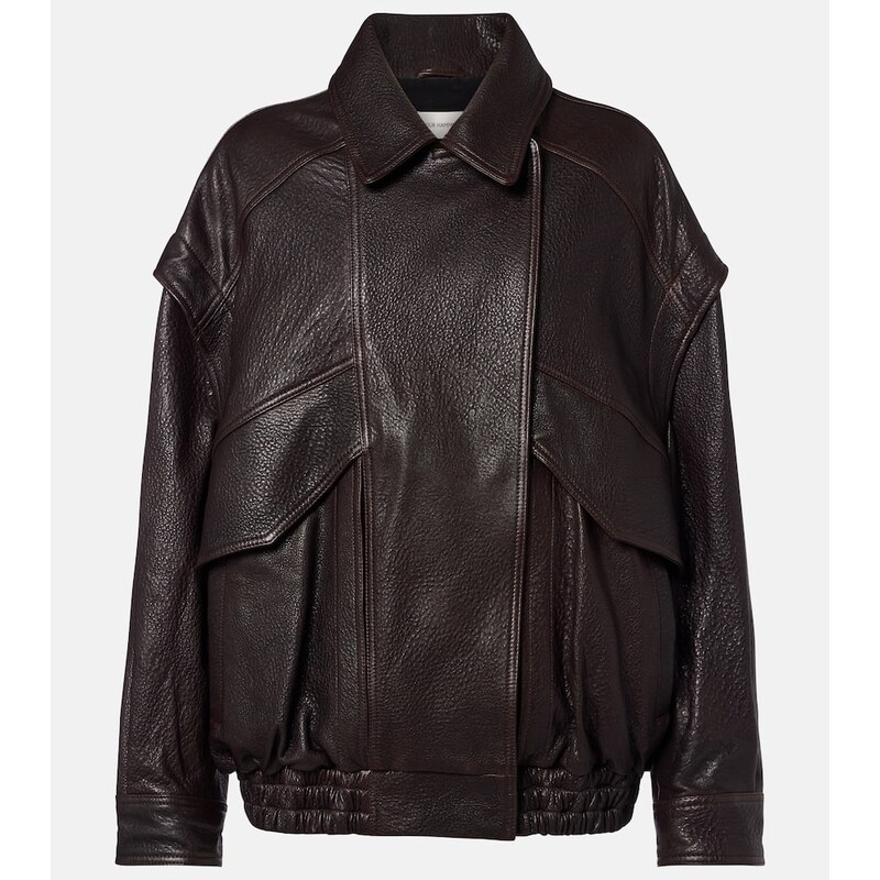 Nour Hammour Micah leather bomber jacket