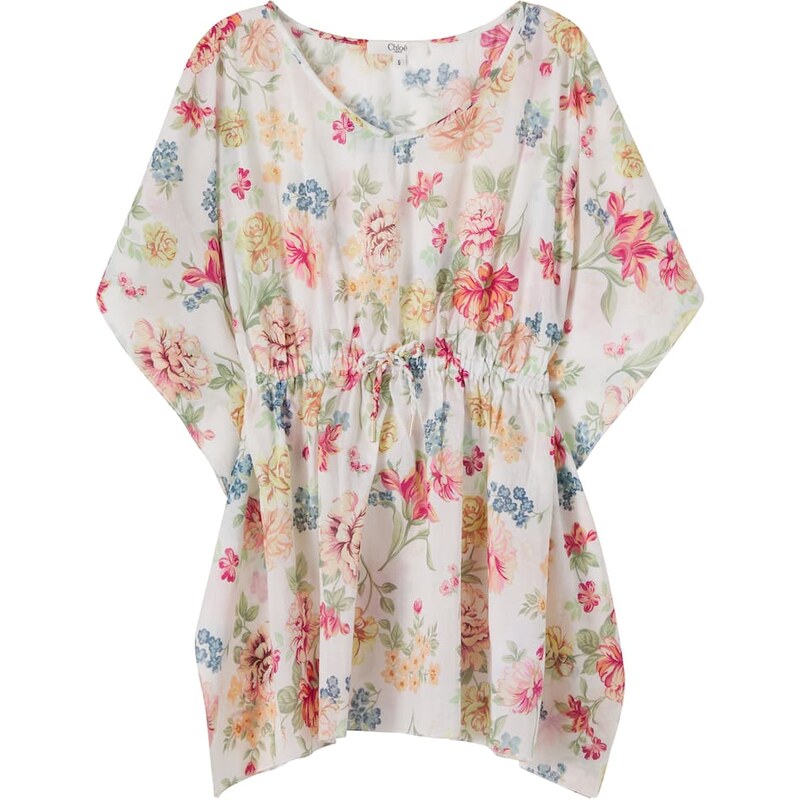 Chloe Kids ChloÃ Kids Floral drawstring cotton beach cover-up